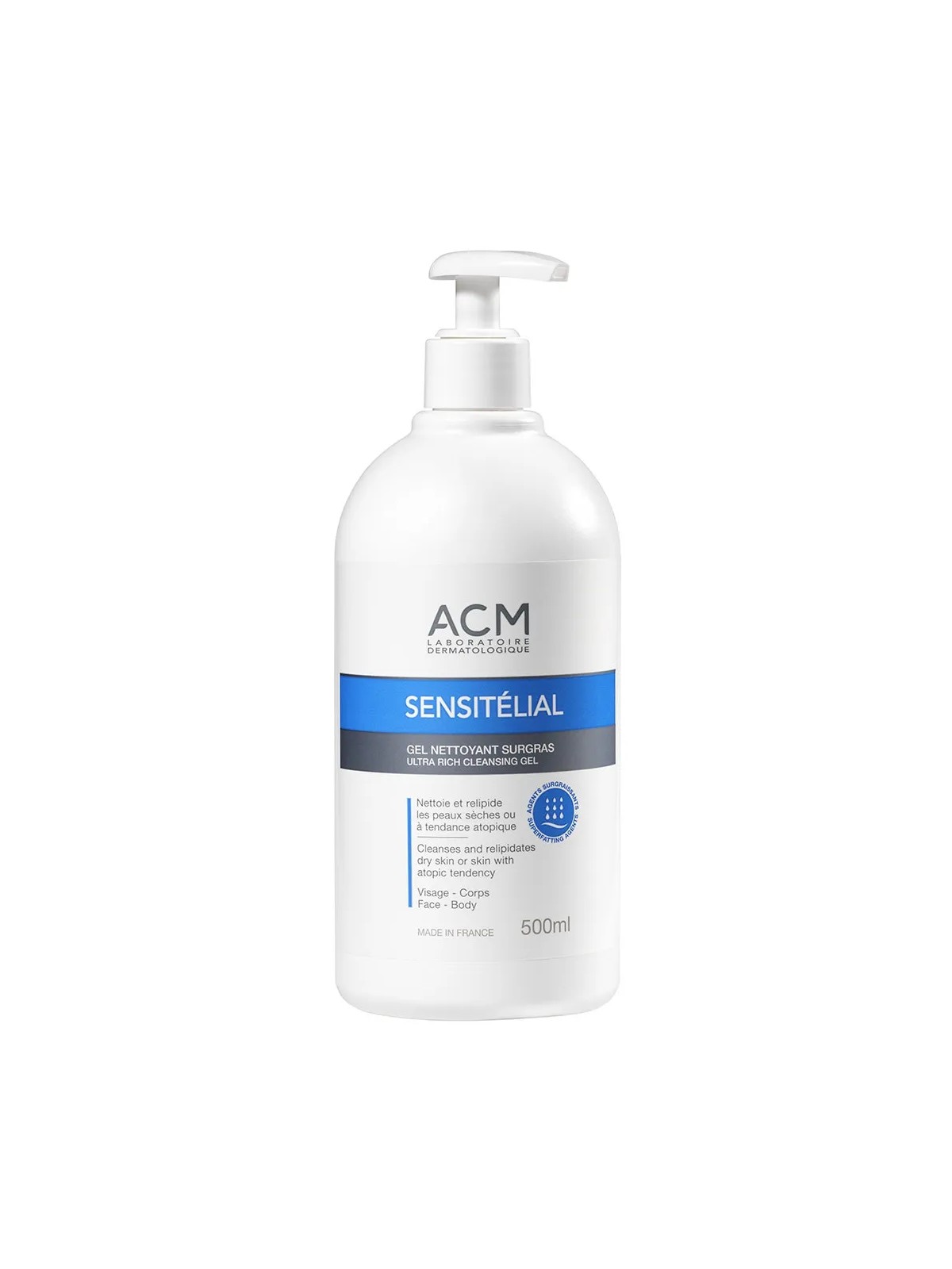 Acm Sensitelial Gel Nettoyant Surgras Peaux Atopiques 500ml