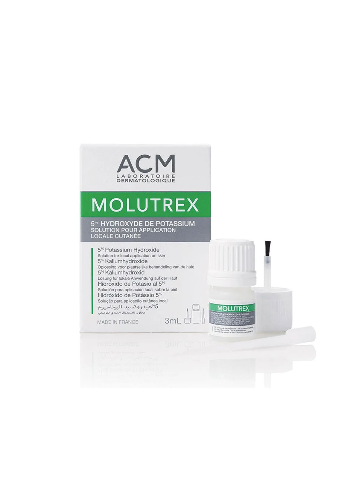 Acm Molutrex Solution pour application locale cutanée 5% hydroxyde de potassium 3ml