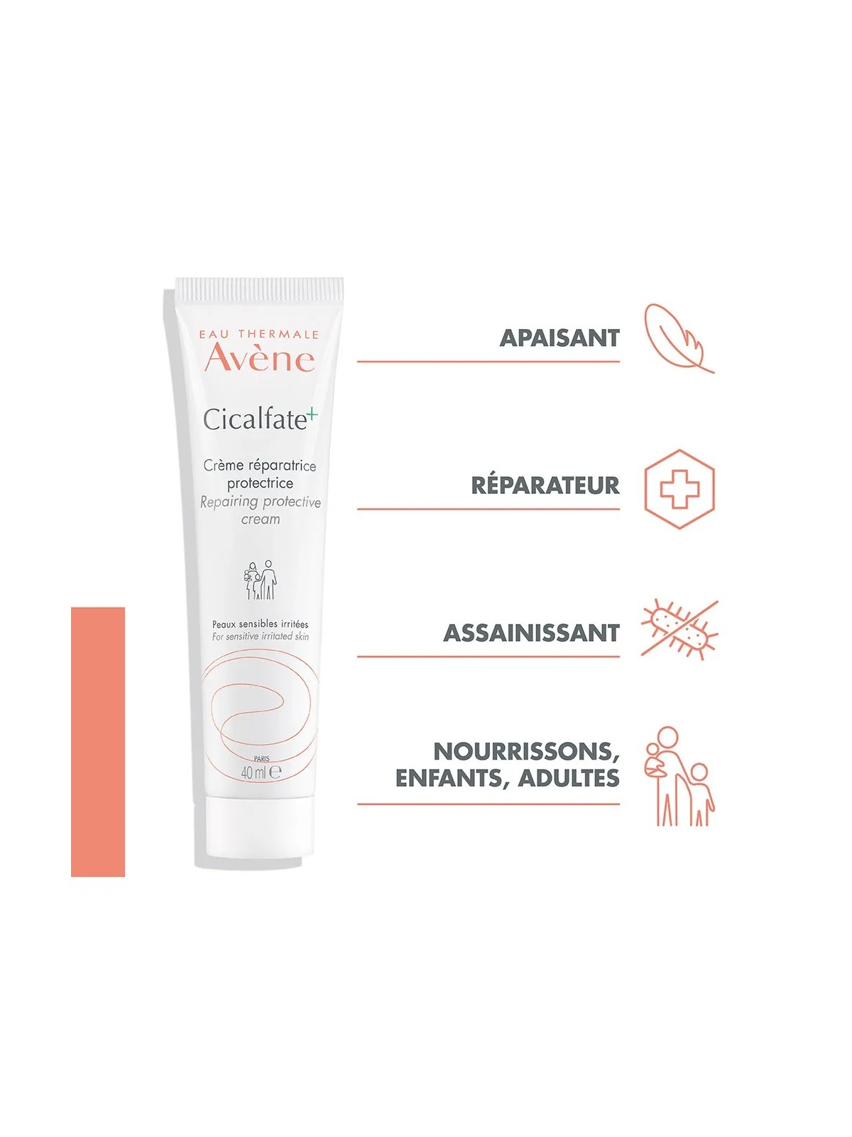 Avène Cicalfate+ Crème Réparatrice Protectrice Peaux Sensibles Et Irritées 40ml