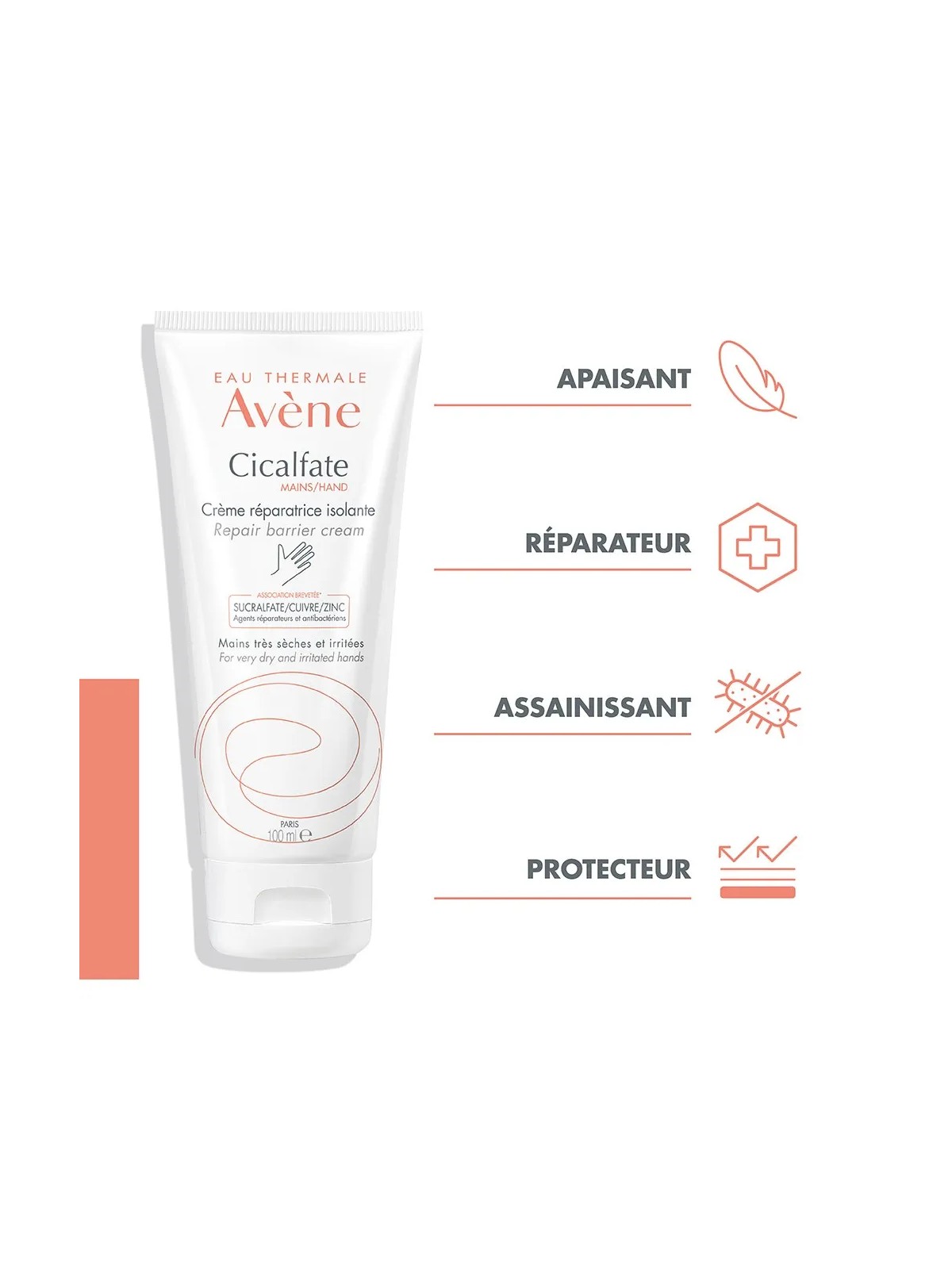 Avène Cicalfate Creme Reparatrice Isolante Mains très sèches et irrités 100ml