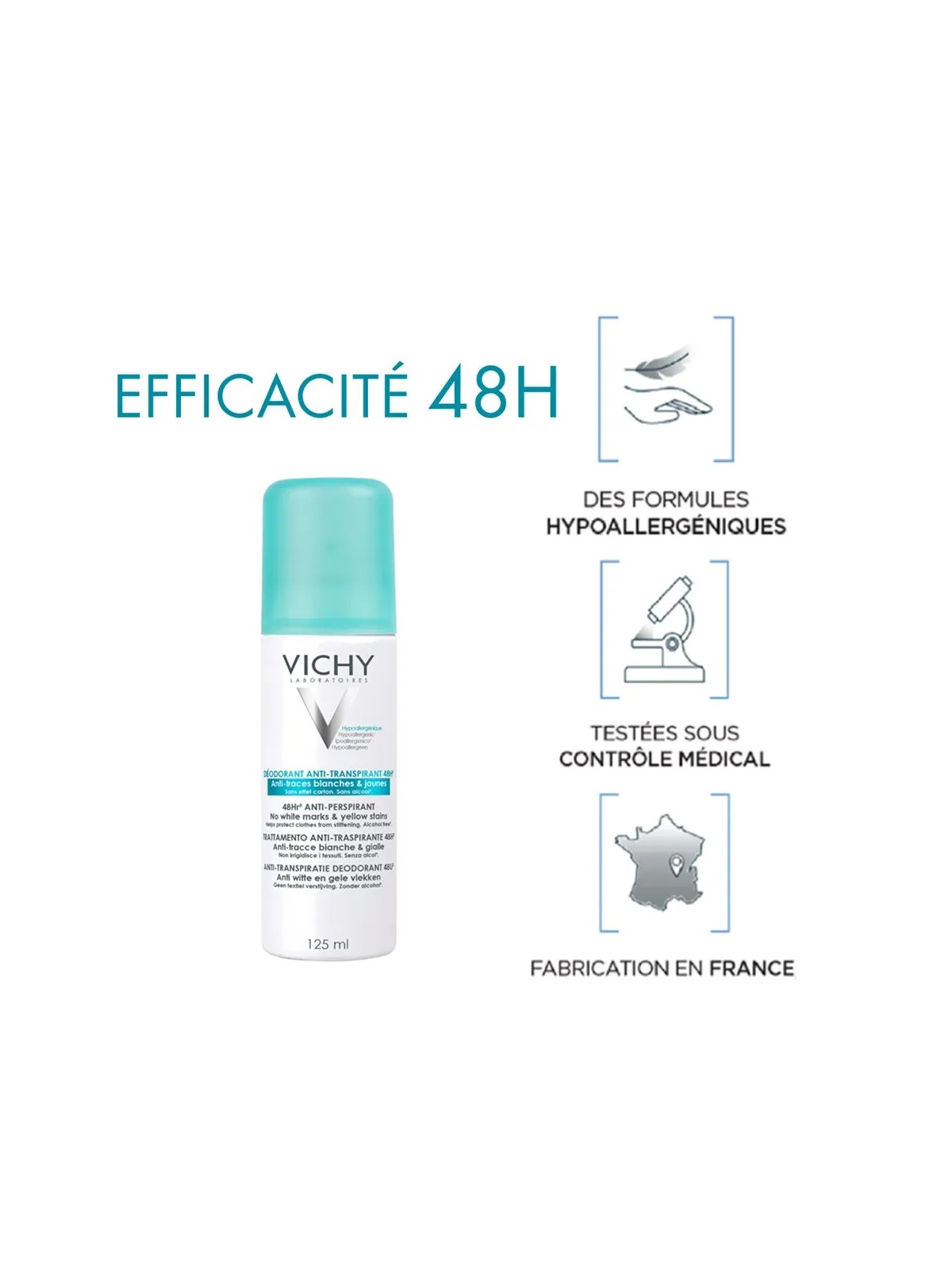 Vichy Déodorant Anti Transpirant Anti Trace Spray 125 ml