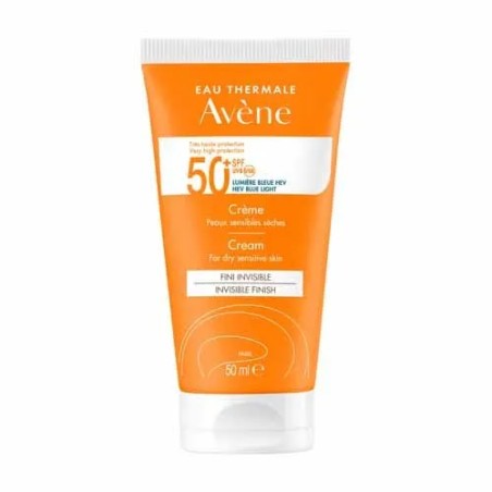 Avène Solaire Crème 50+ UVB UVA Lumière Bleue HEV Peaux sensibles sèches 50ml