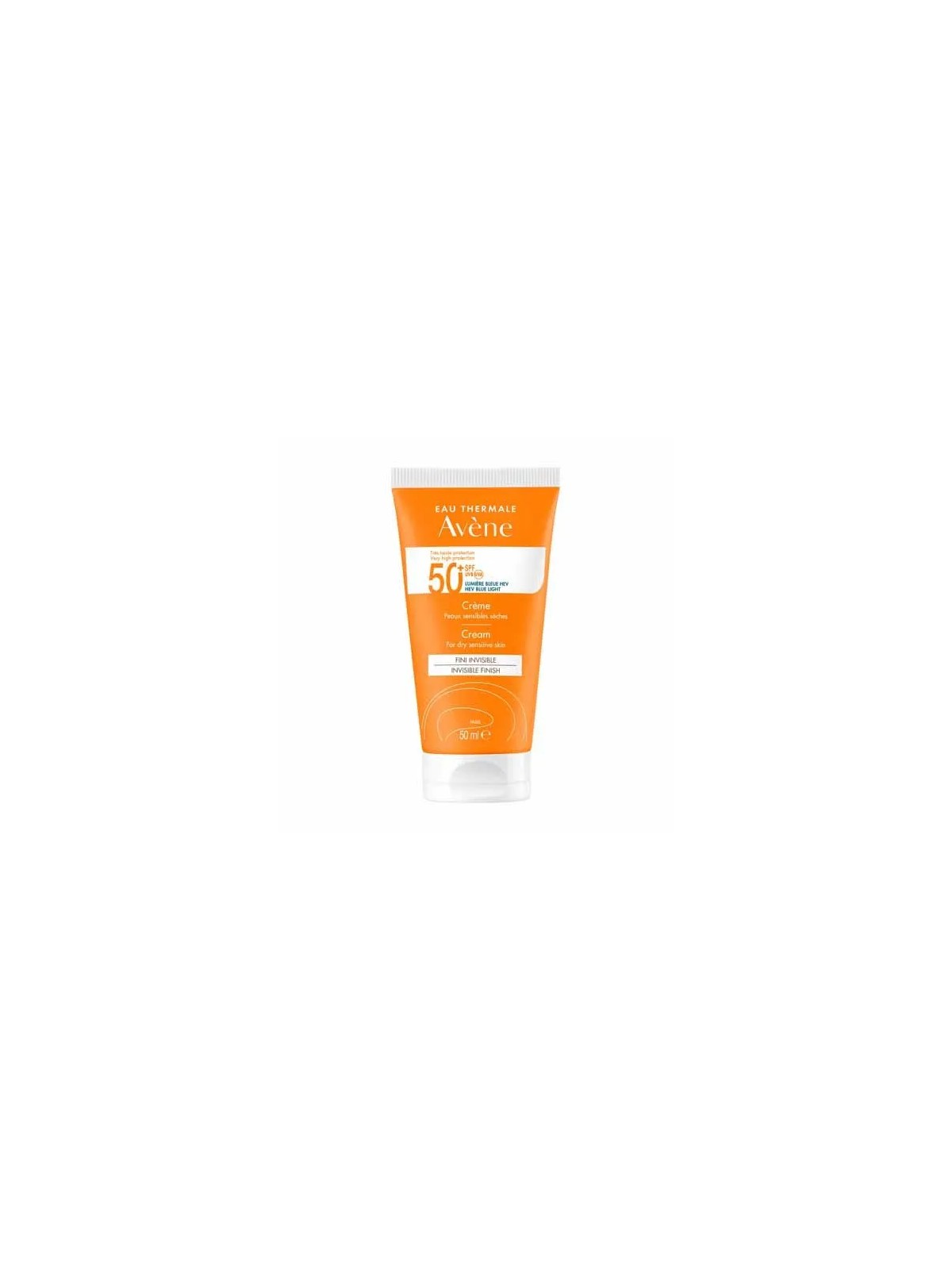 Avène Solaire Crème 50+ UVB UVA Lumière Bleue HEV Peaux sensibles sèches 50ml