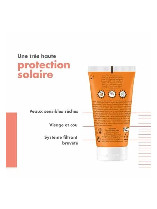 Avène Solaire Crème 50+ UVB UVA Lumière Bleue HEV Peaux sensibles sèches 50ml