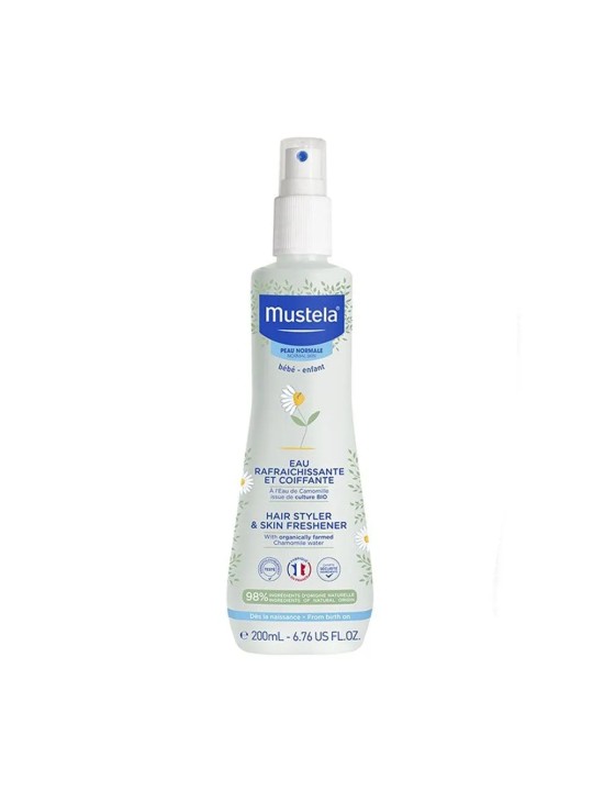 Mustela Eau rafraichissante et coiffante Bébé à l'Eau de Camomille Bio 200ml