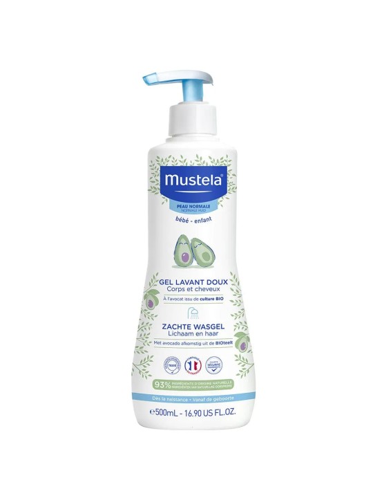 Mustela Gel Lavant Doux Corps Et Cheveux Peaux Normales 500ml