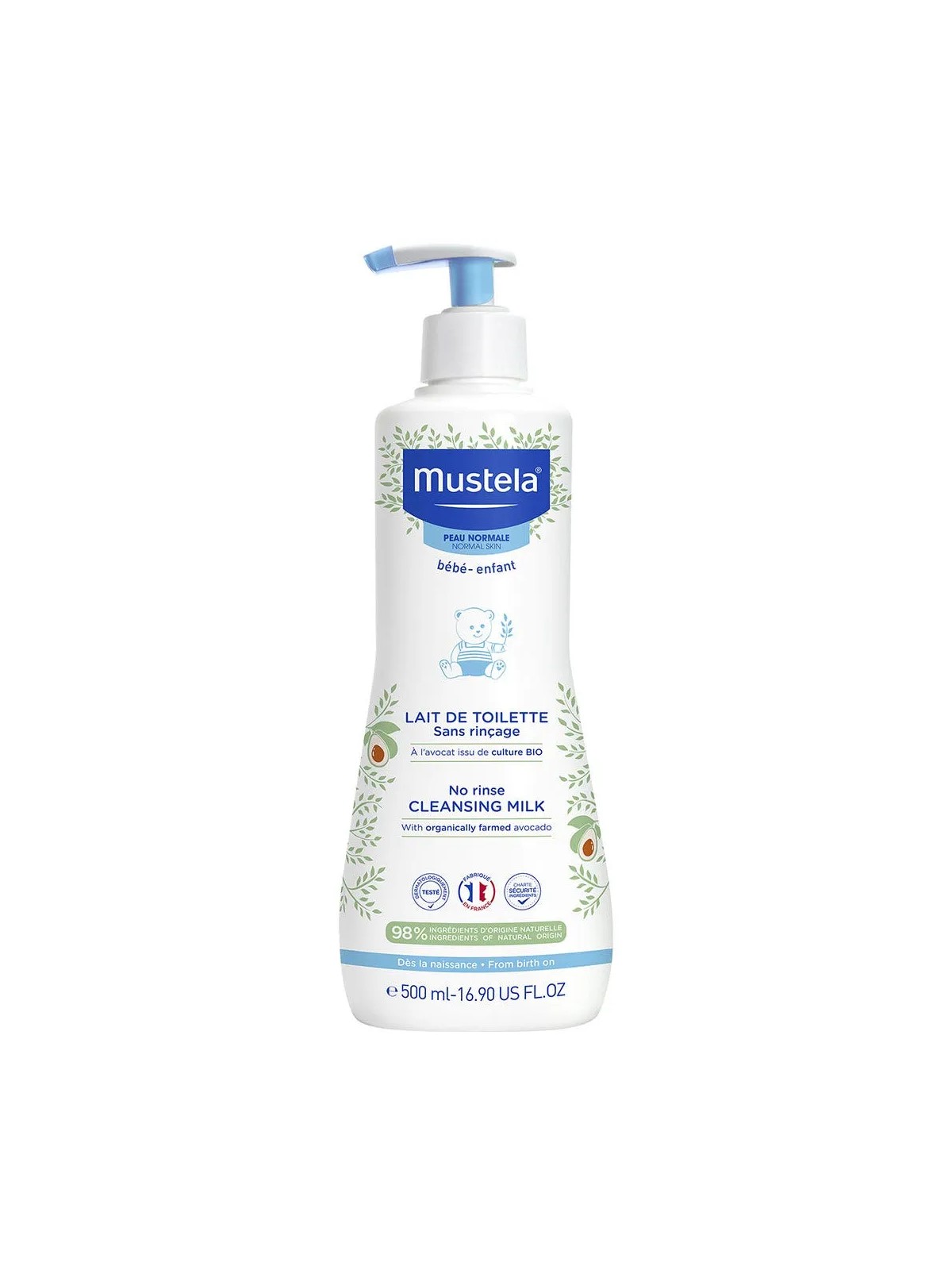 Mustela Lait De Toilette Sans Rincage Peaux Normales 500ml