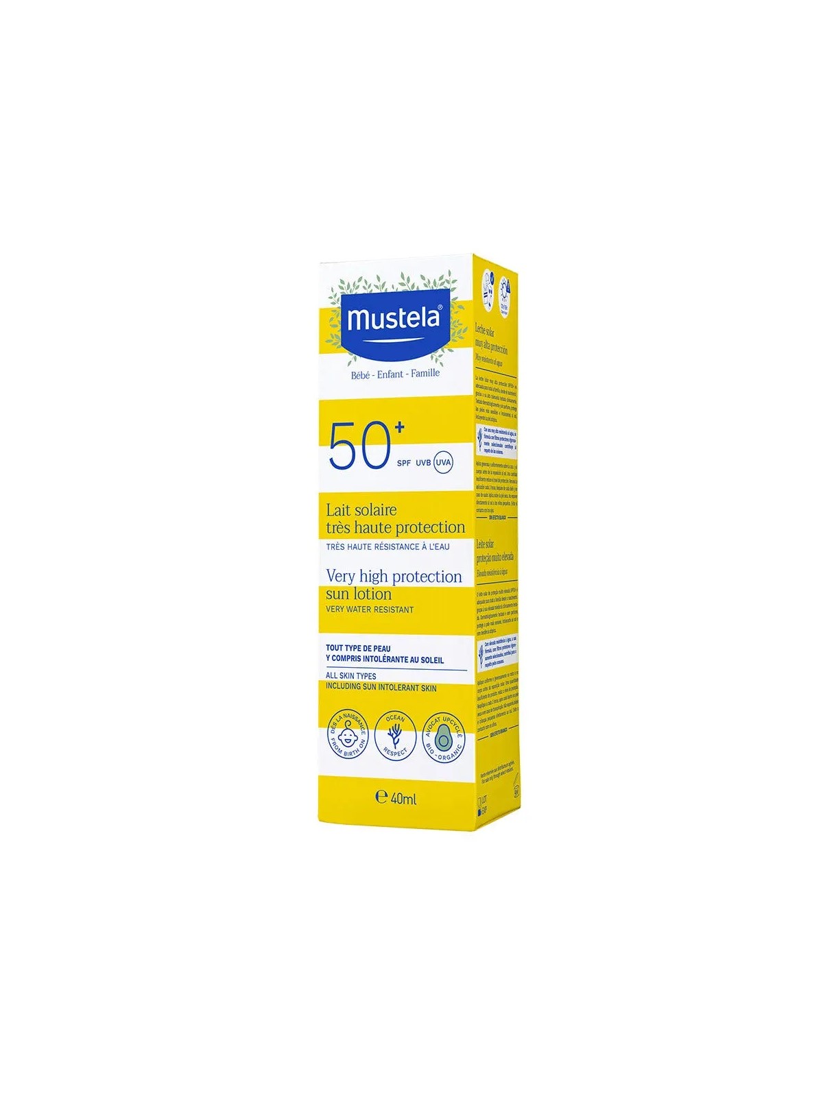 Mustela Lait solaire Très Haute Protection SPF50+ 40ml