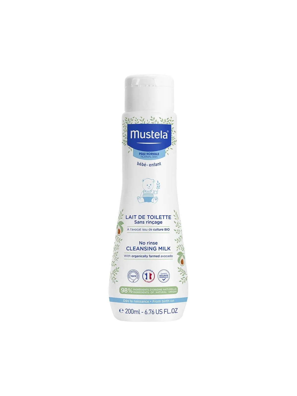 Mustela Lait De Toilette Sans Rincage Peaux Normales 200ml