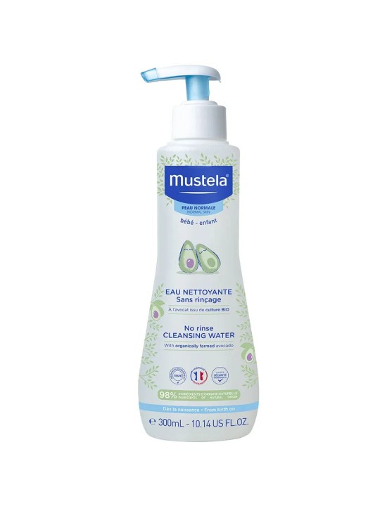 Mustela Eau Nettoyante Sans Rincage Visage Et Siege Peaux Normales 300ml