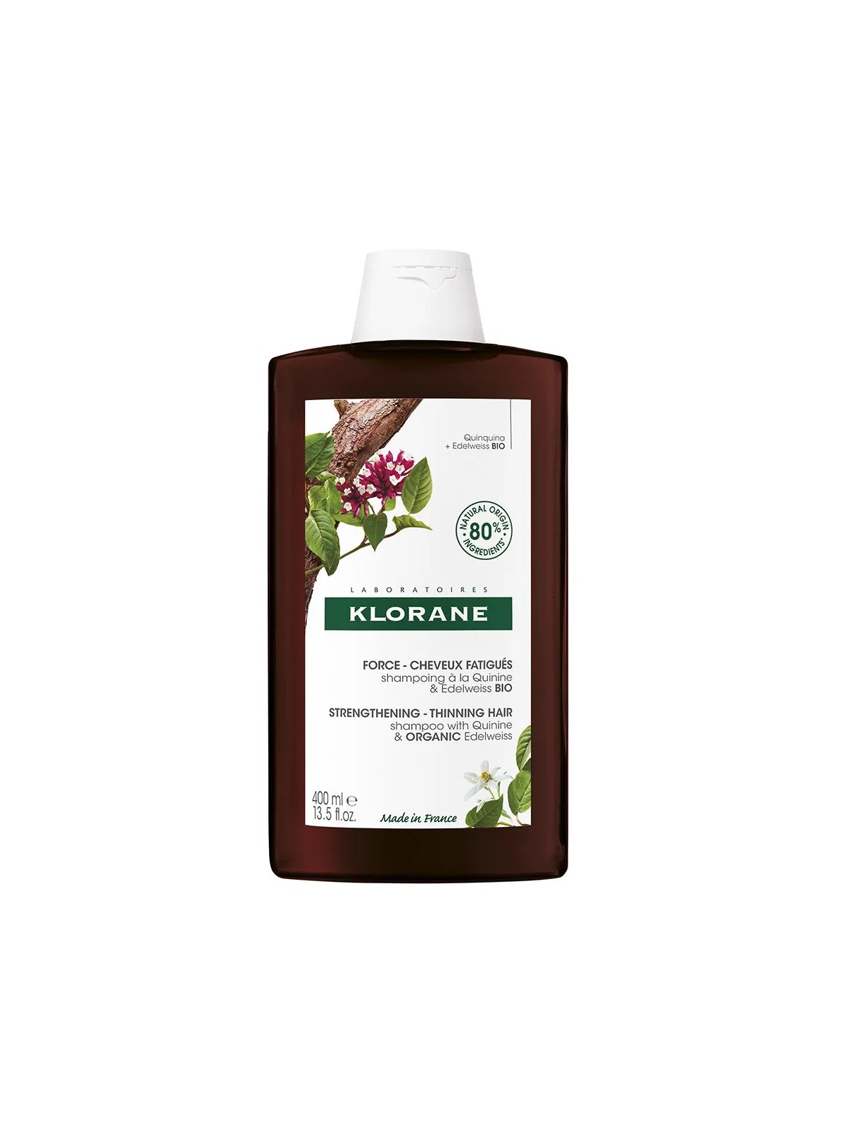 Klorane Quinine Shampooing Edelweiss Bio Cheveux Fatigués 400ml