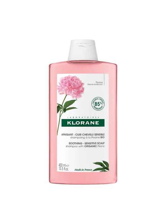 Klorane Pivoine Shampooing Apaisant Cuir chevelu sensible Bio 400ml