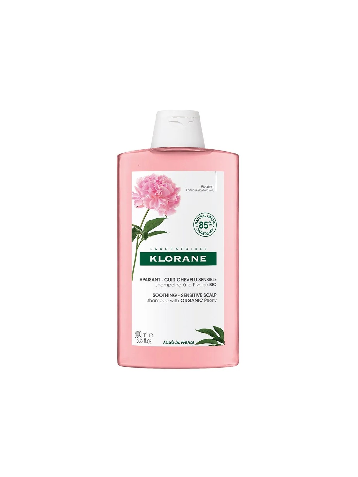 Klorane Pivoine Shampooing Apaisant Cuir chevelu sensible Bio 400ml