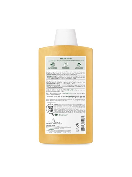 Klorane Mangue Shampooing Nutrition Cheveux Secs 400ml