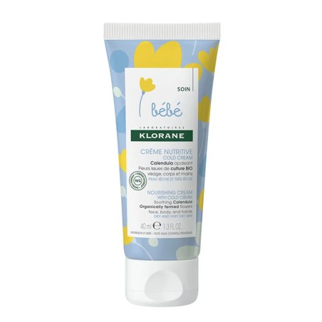 Klorane Bébé Creme Nutritive Cold Cream Peaux Seches A Tres Seches 40ml