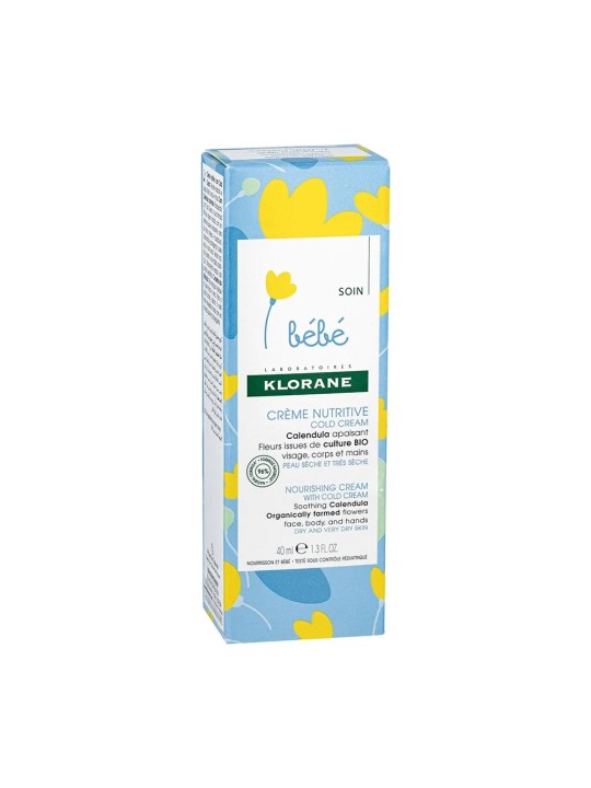 Klorane Bébé Creme Nutritive Cold Cream Peaux Seches A Tres Seches 40ml