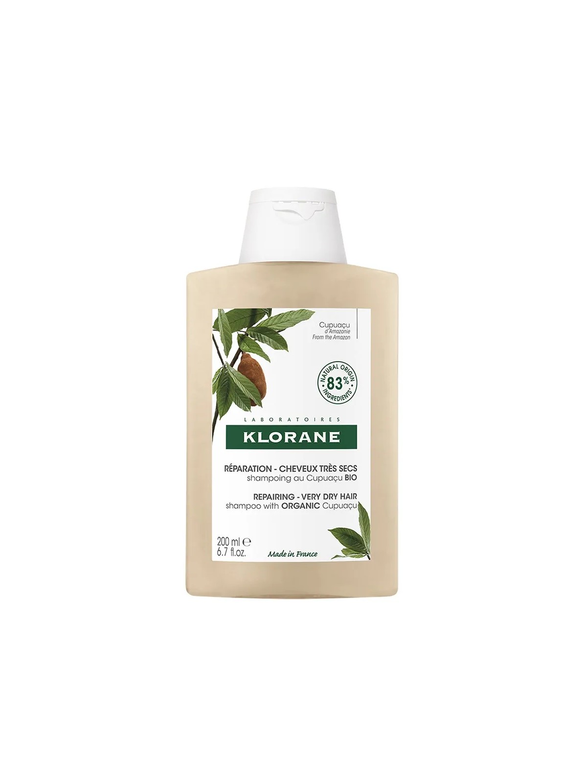 Klorane Cupuacu Shampoing Réparation Bio Cheveux Très Secs 200ml