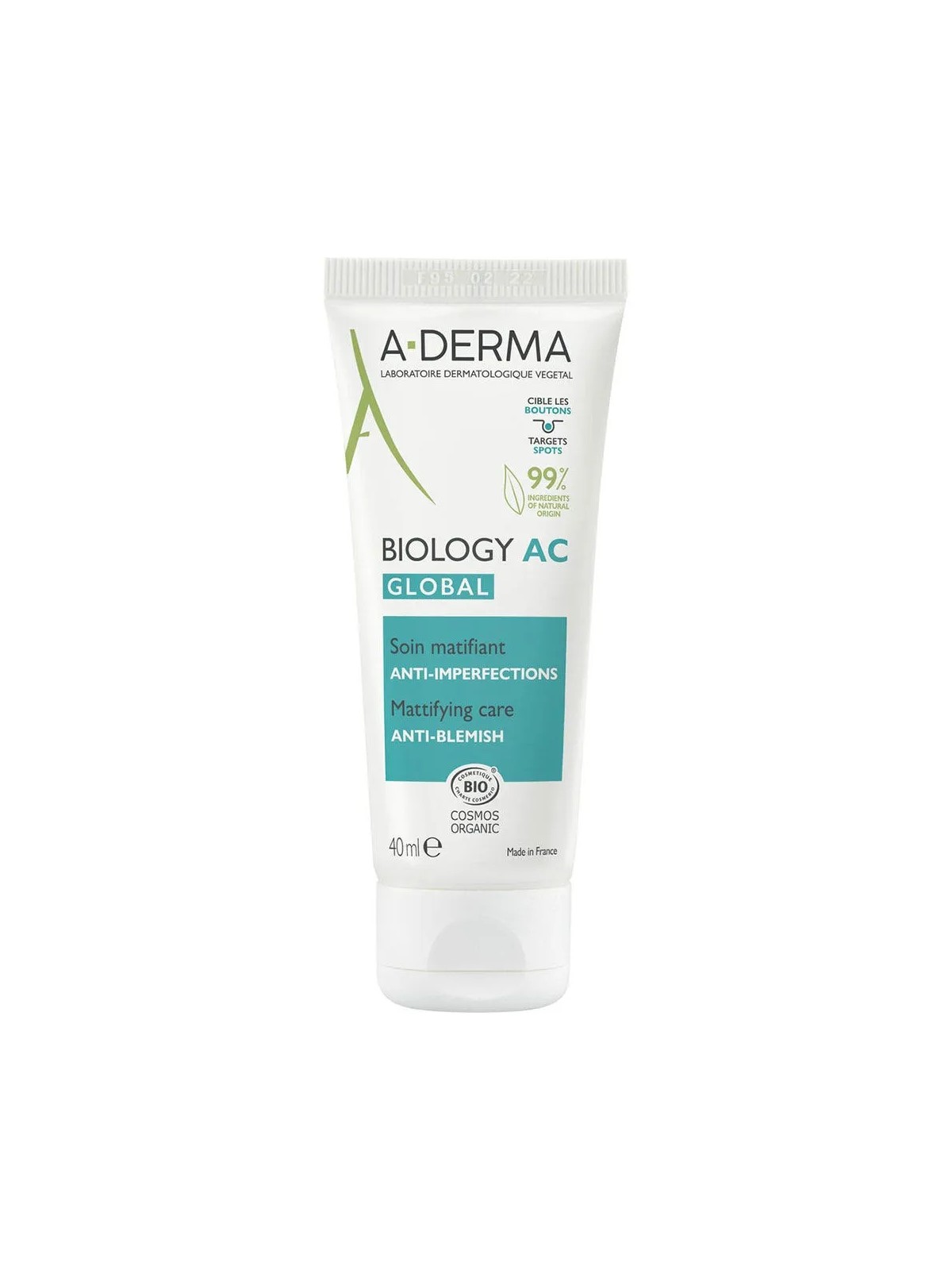 A-Derma Biology AC Soin Matifiant Anti-imperfections Bio Global 40ml