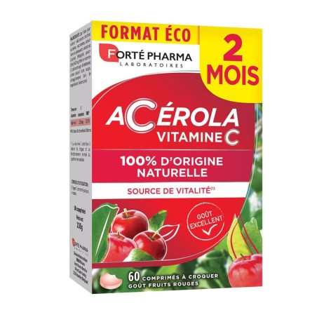 Forté Pharma Acérola Riche en Vitamine C naturelle 60 comprimés à croquer