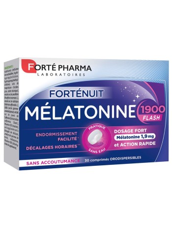 Forté Pharma Forté Nuit Mélatonine 1900 Flash Fort dosage sans accoutumance 30 comprimés orodispersibles