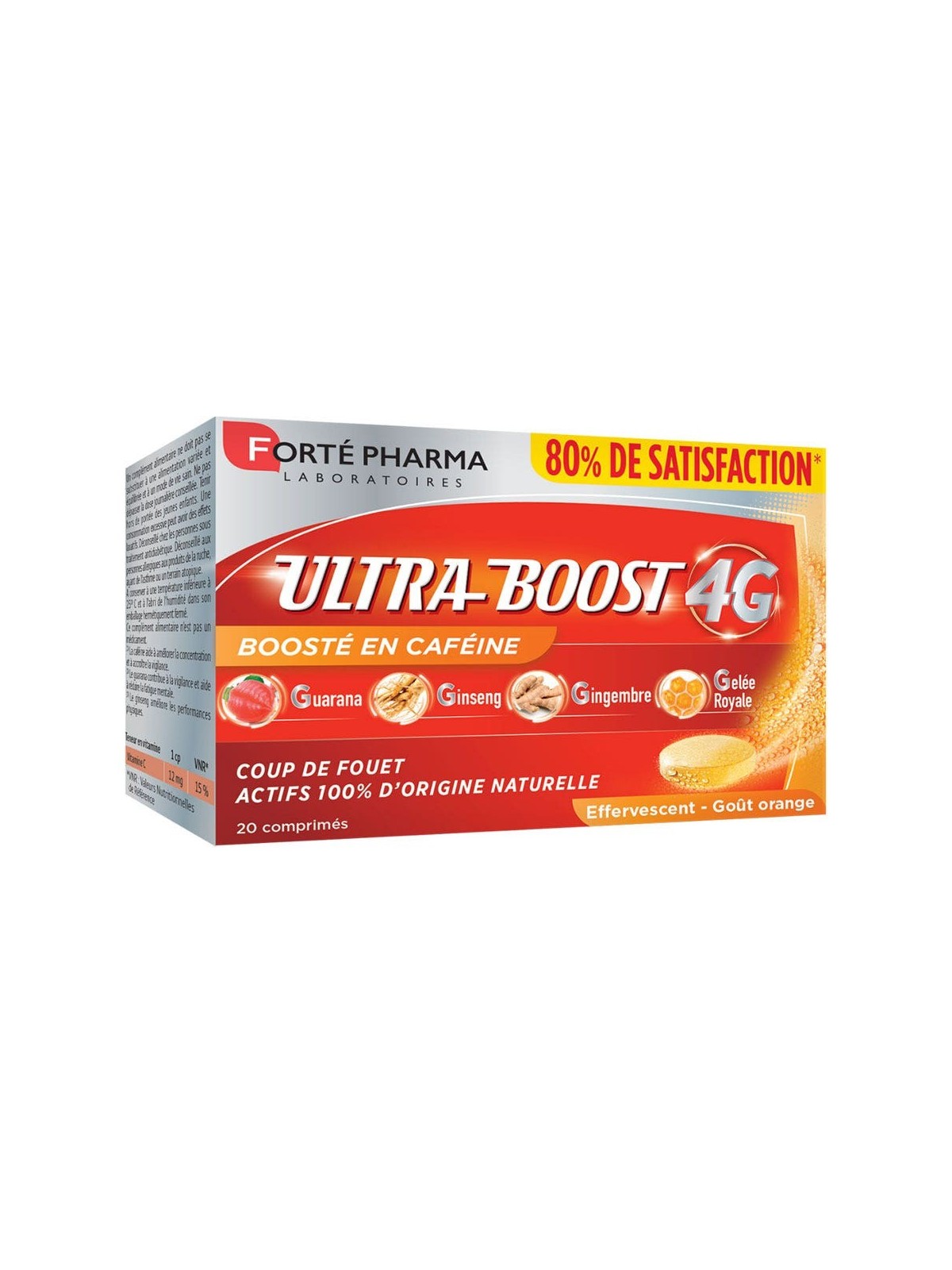 Forté Pharma Ultra Boost 4G Booster d'Energie Naturel enrichi en Caféine 20 comprimés effervescents