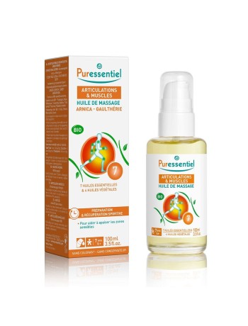 Puressentiel Articulations Et Muscles Huile De Massage Bio Arnica et Gaulthérie 100ml