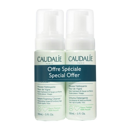 Caudalie Vinoclean Mousse Nettoyante Visage 2x150ml