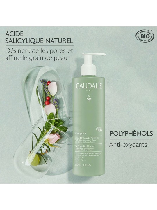 Caudalie Vinopure Gelée Nettoyante Purifiante Bio 385ml