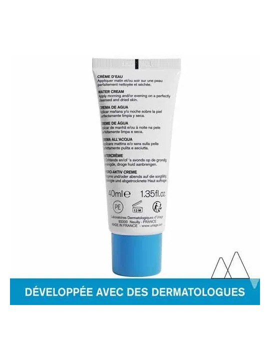 Uriage Eau Thermale Crème D'eau + Acid Hyaluronique Tous Types De Peaux 40ml