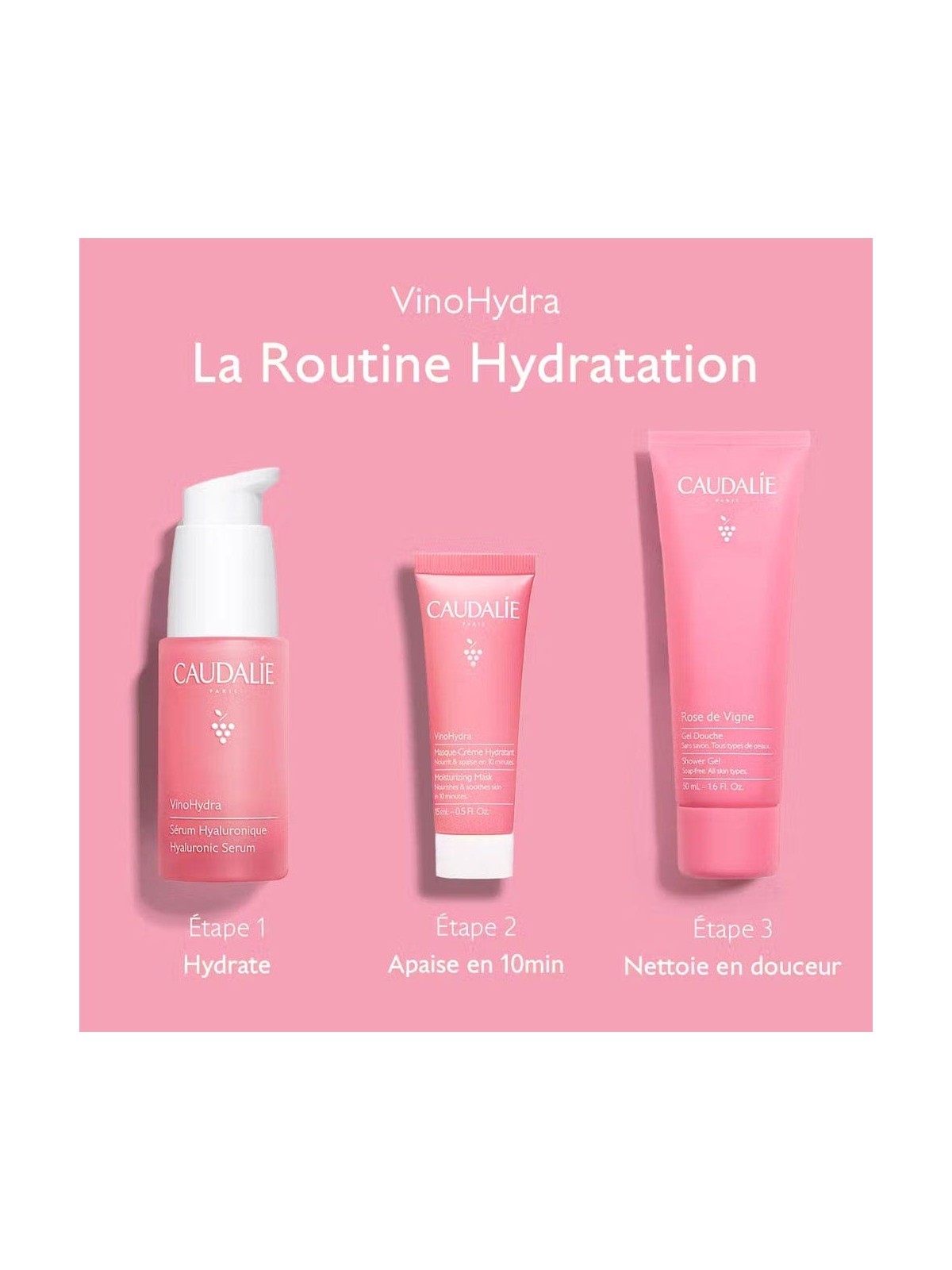 Caudalie VinoHydra Coffret La Routine Hydratation 95ml