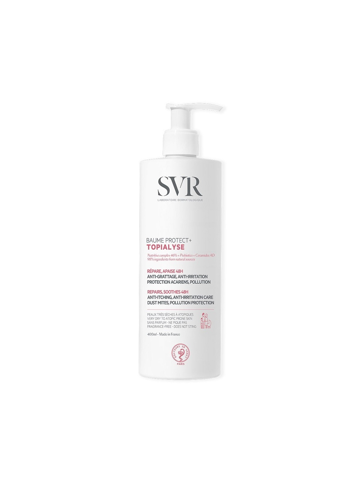 Svr Topialyse Apaise, répare et protège BAUME PROTECT+ Toutes les peaux à tendance atopique 400ml