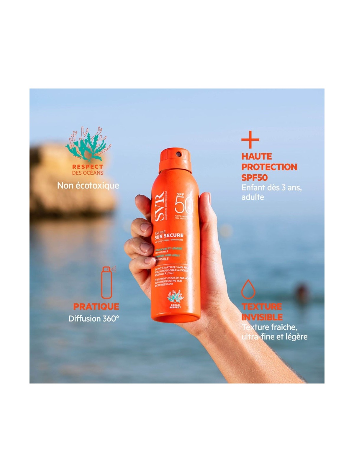 Svr Sun Secure Brume Fraîche et Légère Invisible SPF50+ 200ml