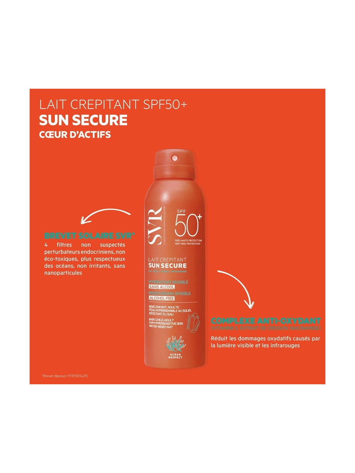 Svr Sun Secure Lait Crepitant SPF50+ 200ml