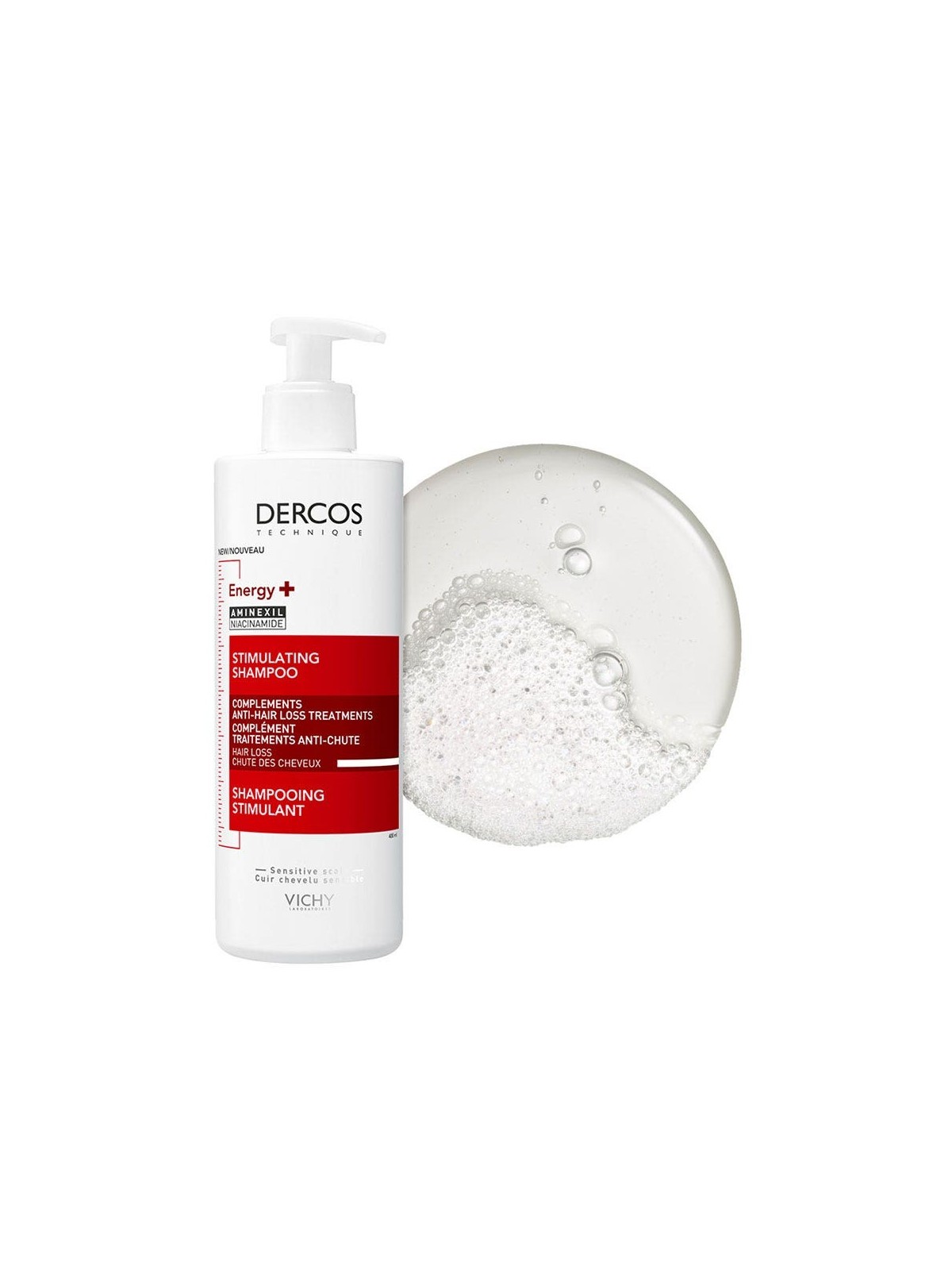 Vichy Dercos Shampooing Energy+ stimulant anti-chute à l'Aminexil 400 ml