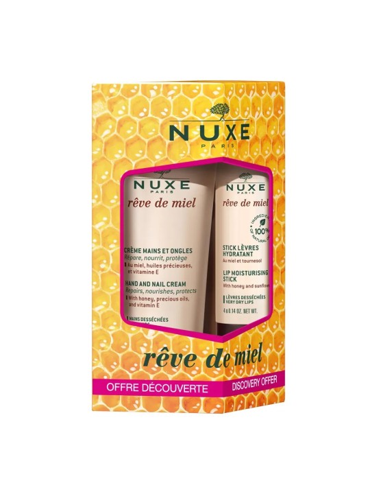 Nuxe Reve De Miel Creme Mains Et Ongles + Stick Levres Hydratant