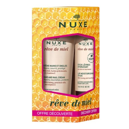 Nuxe Reve De Miel Creme Mains Et Ongles + Stick Levres Hydratant