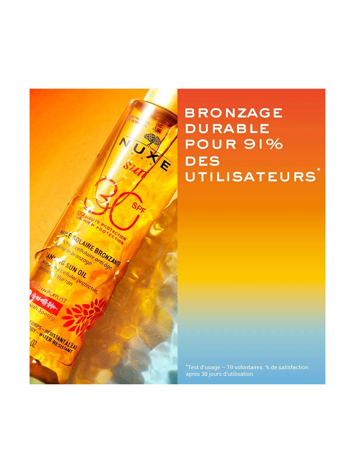 Nuxe Sun Huile Bronzante Visage Et Corps Haute Protection Spf30 150ml