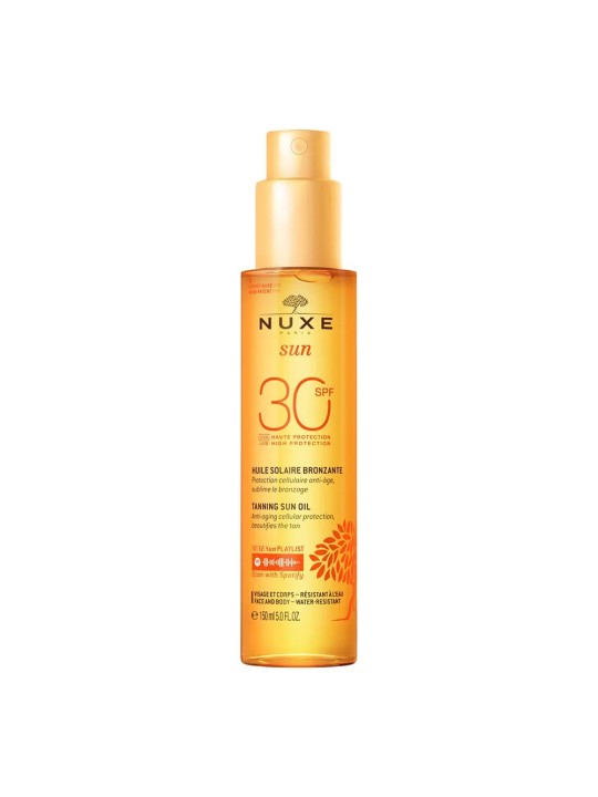 Nuxe Sun Huile Bronzante Visage Et Corps Haute Protection Spf30 150ml