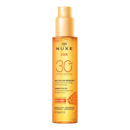 Nuxe Sun Huile Bronzante Visage Et Corps Haute Protection Spf30 150ml