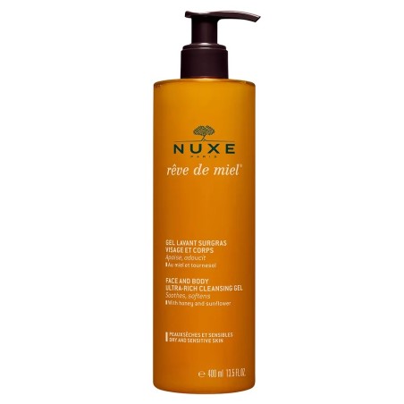 Nuxe Reve De Miel Gel Nettoyant Et Demaquillant Visage Peaux Seches Et Sensibles 400ml