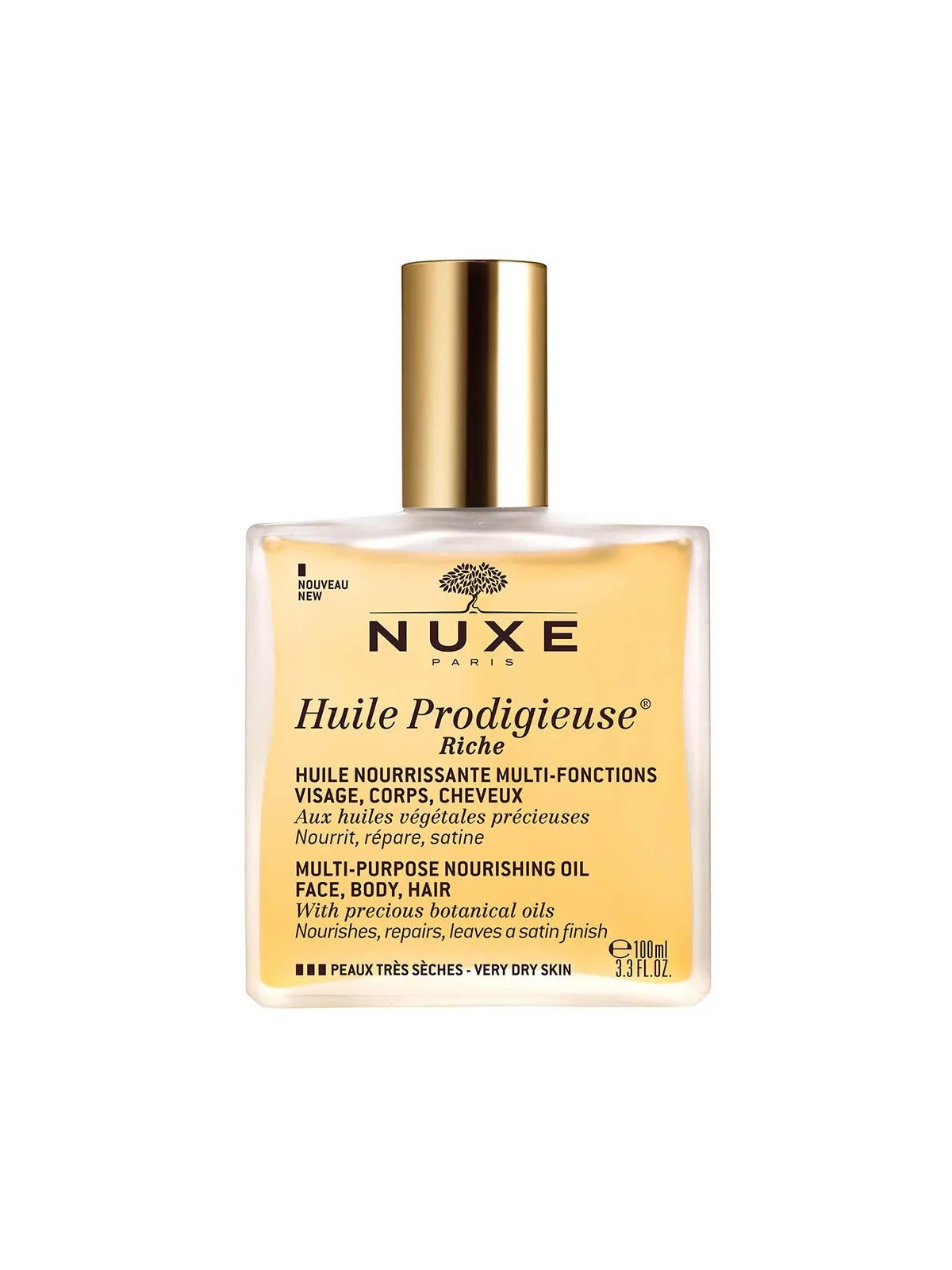 Nuxe Huile Prodigieuse Huile Riche Visage Corps Et Cheveux Peaux Tres Seches 100ml