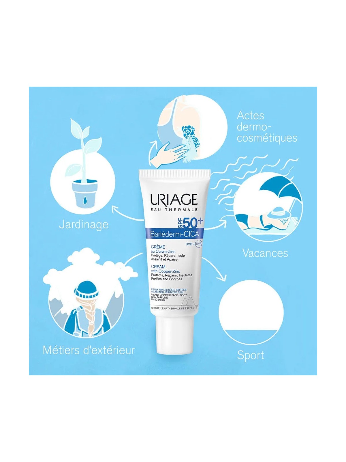 Uriage Bariéderm-Cica creme Reparatrice Au Cuivre-zinc Spf50+ 40ml Uriage 40ml