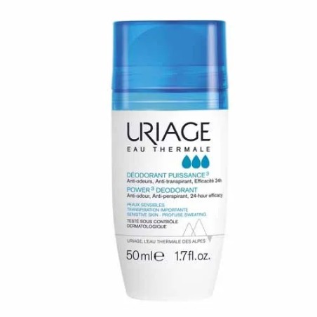 Uriage Hygiène Deodorant Puissance 3 Roll On Peaux Sensibles 50ml