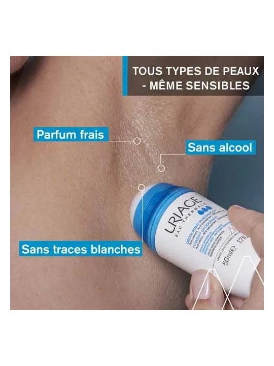 Uriage Hygiène Deodorant Puissance 3 Roll On Peaux Sensibles 50ml