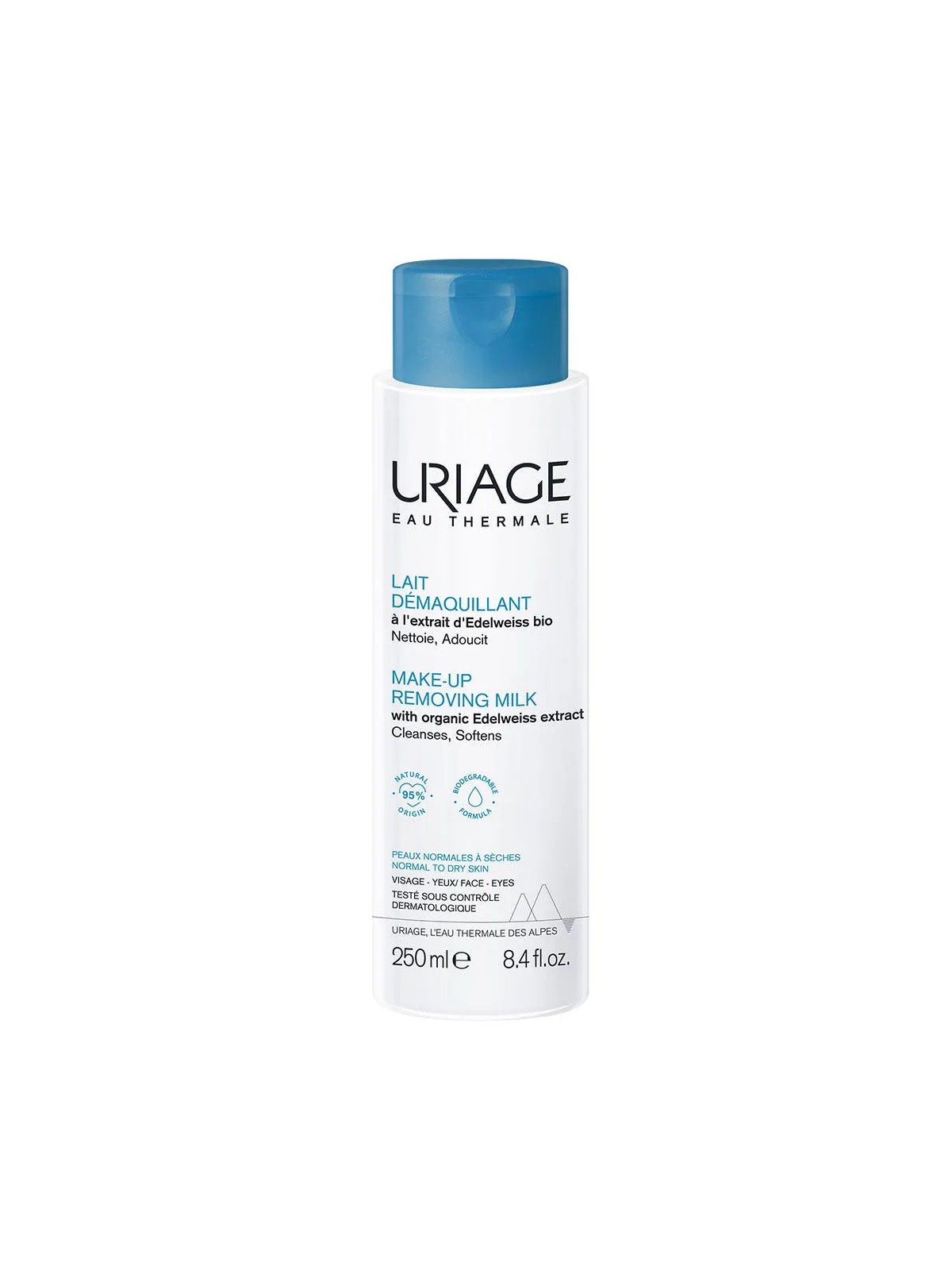 Uriage Hygiène visage Lait Demaquillant Visage Et Yeux Peaux Normales A Seches 250ml