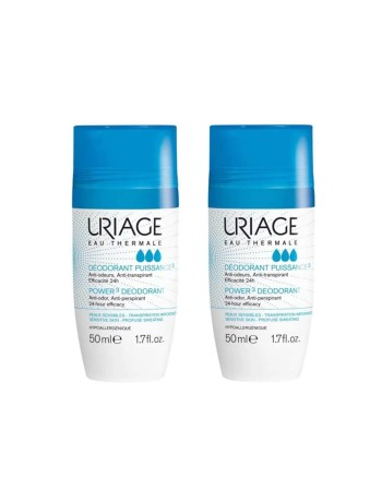 Uriage Hygiène Deodorant Puissance 3 Roll On Peaux Sensibles 2x50ml