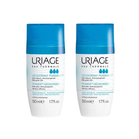 Uriage Hygiène Deodorant Puissance 3 Roll On Peaux Sensibles 2x50ml