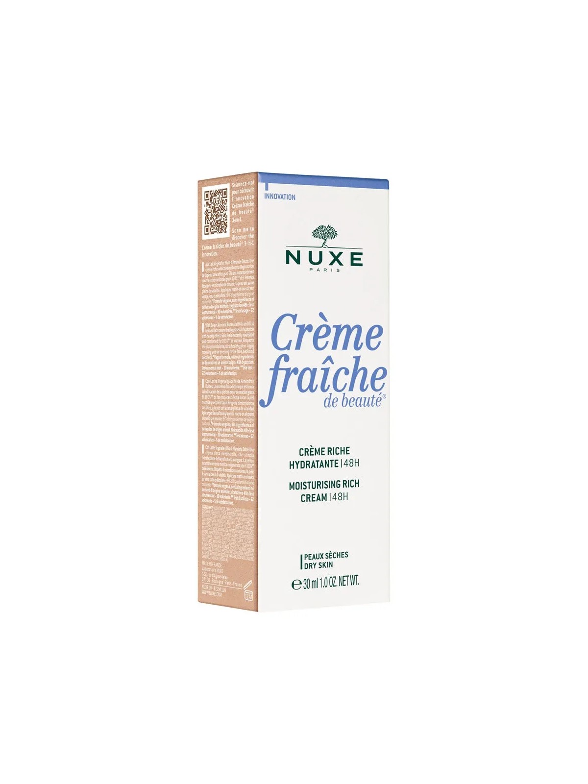 Nuxe Creme Fraîche De Beaute Creme Riche Hydratante 48h Peaux Seches A Tres Seches 30ml