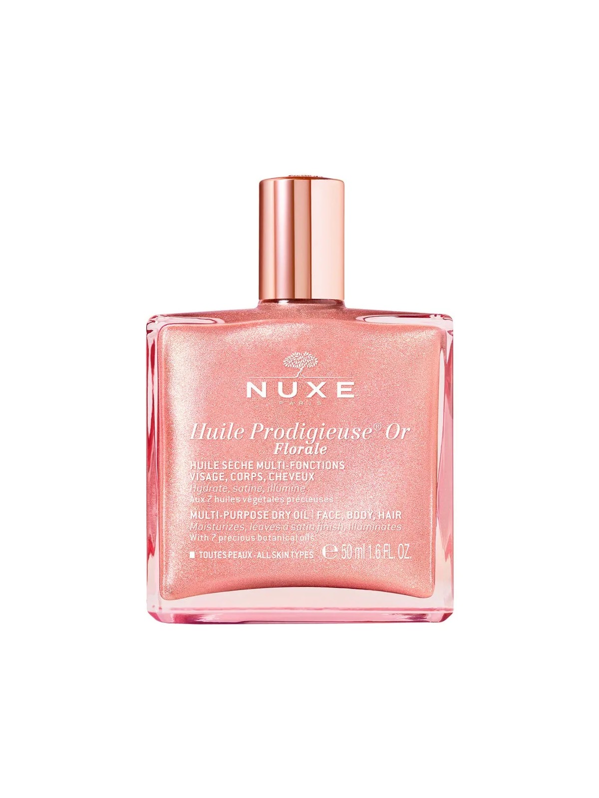 Nuxe Huile Prodigieuse Huile Seche Multi-fonctions Or Florale Visage Corps Et Cheveux 50ml