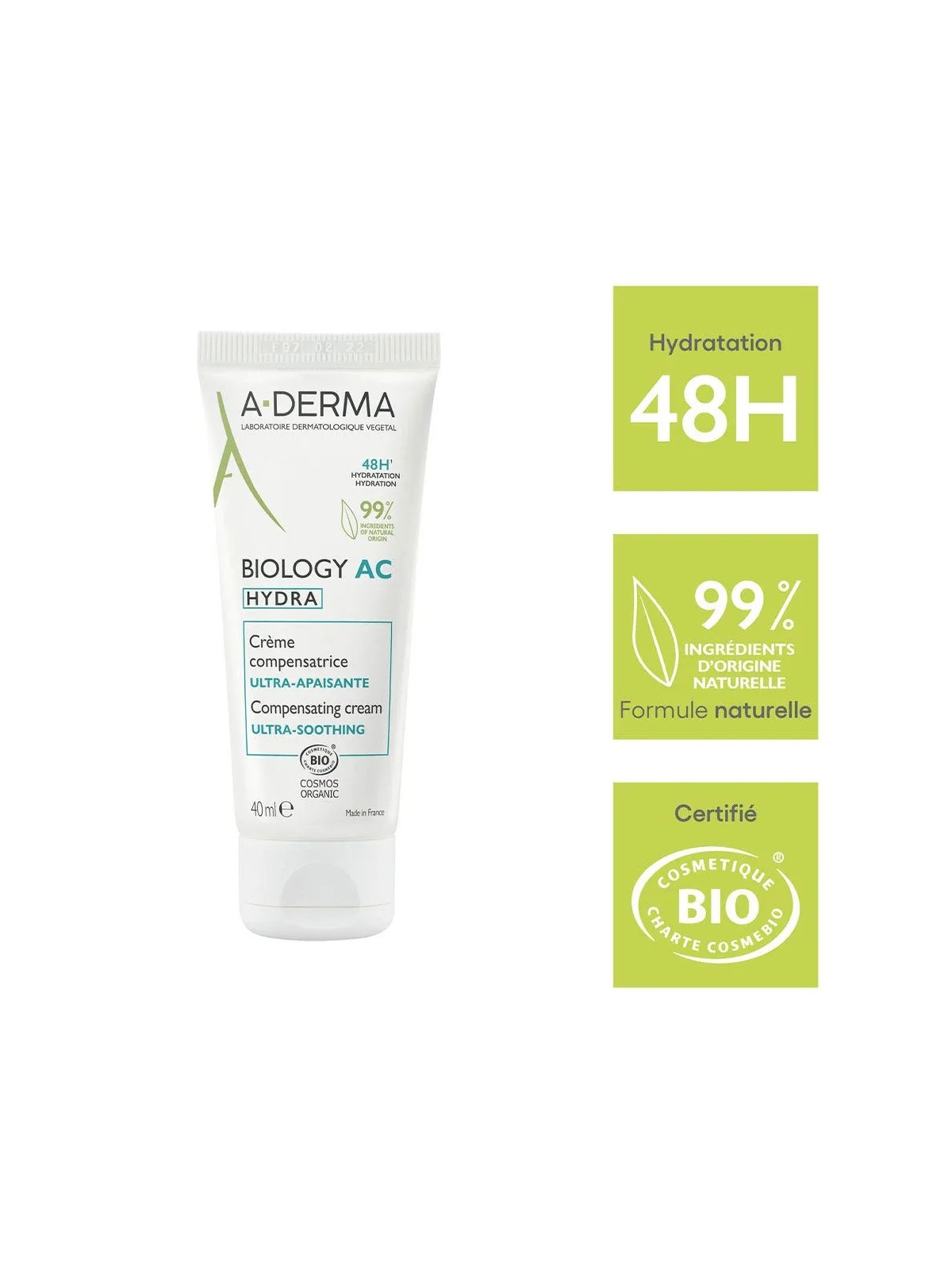 A-Derma Biology AC Crème Compensatrice Ultra-Apaisante Hydra 40ml